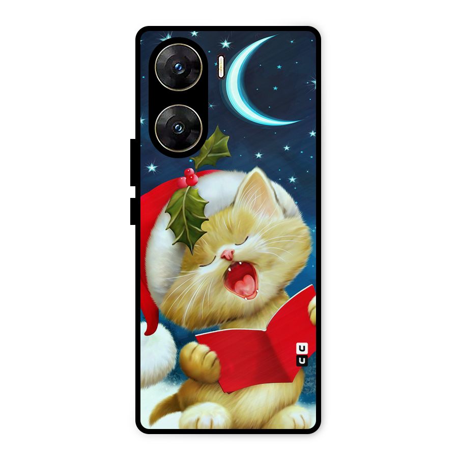 Christmas Cat Metal Back Case for Vivo V29e