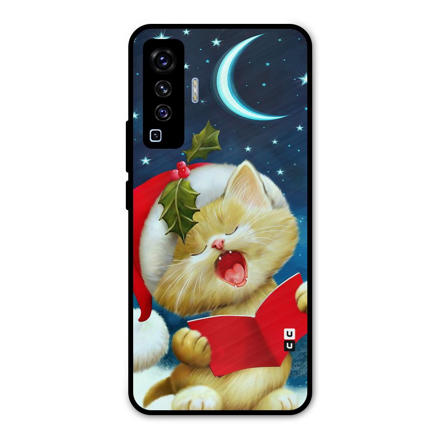 Christmas Cat Metal Back Case for Vivo X50
