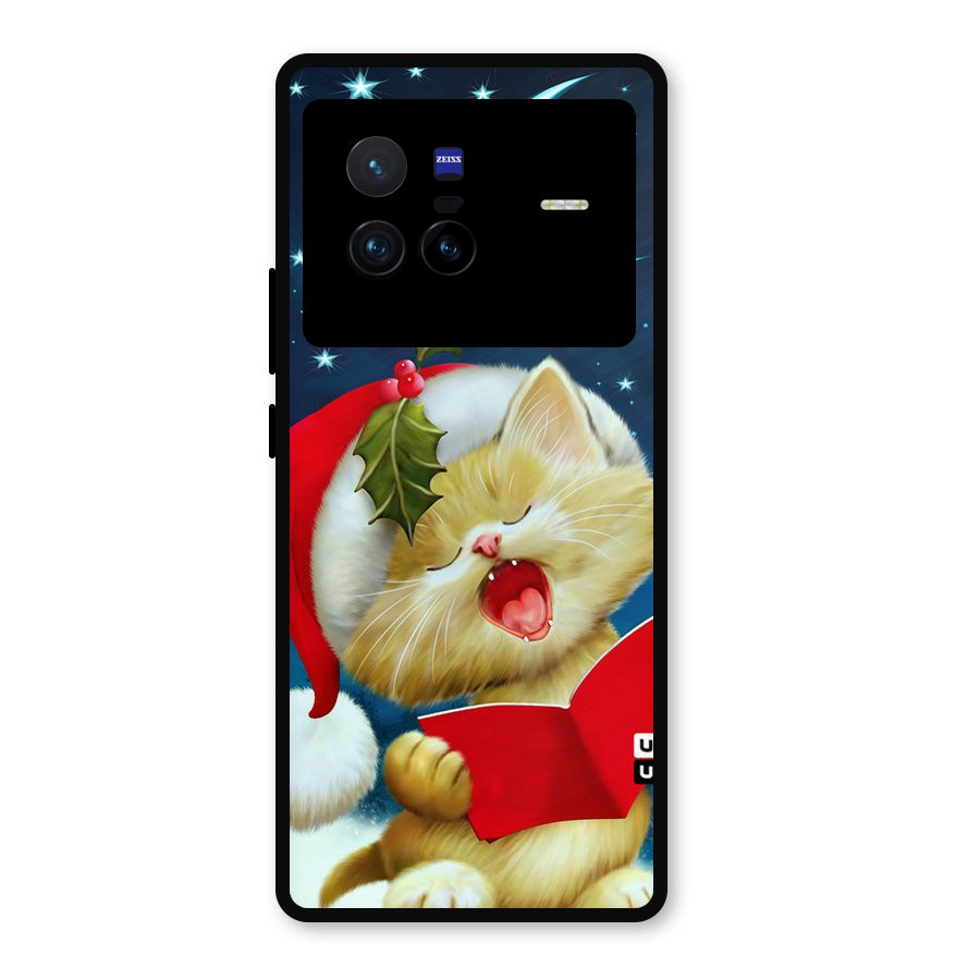 Christmas Cat Metal Back Case for Vivo X80