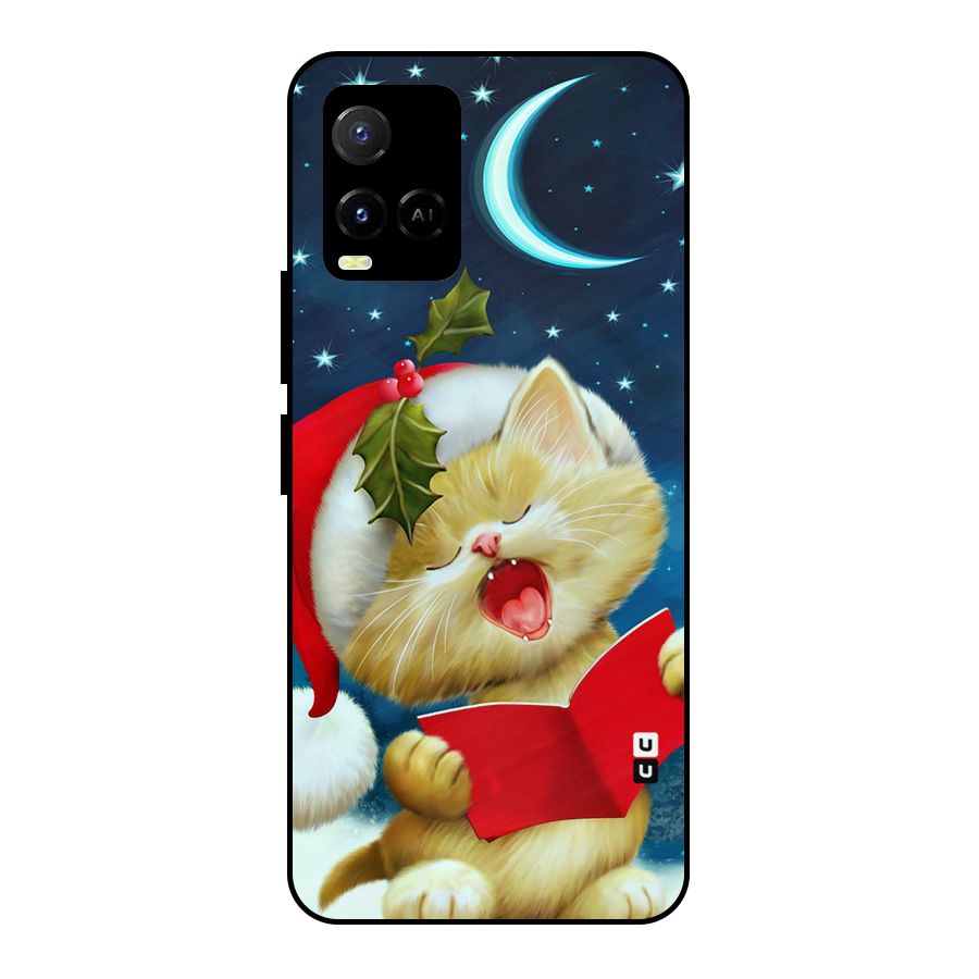 Christmas Cat Metal Back Case for Vivo Y21A