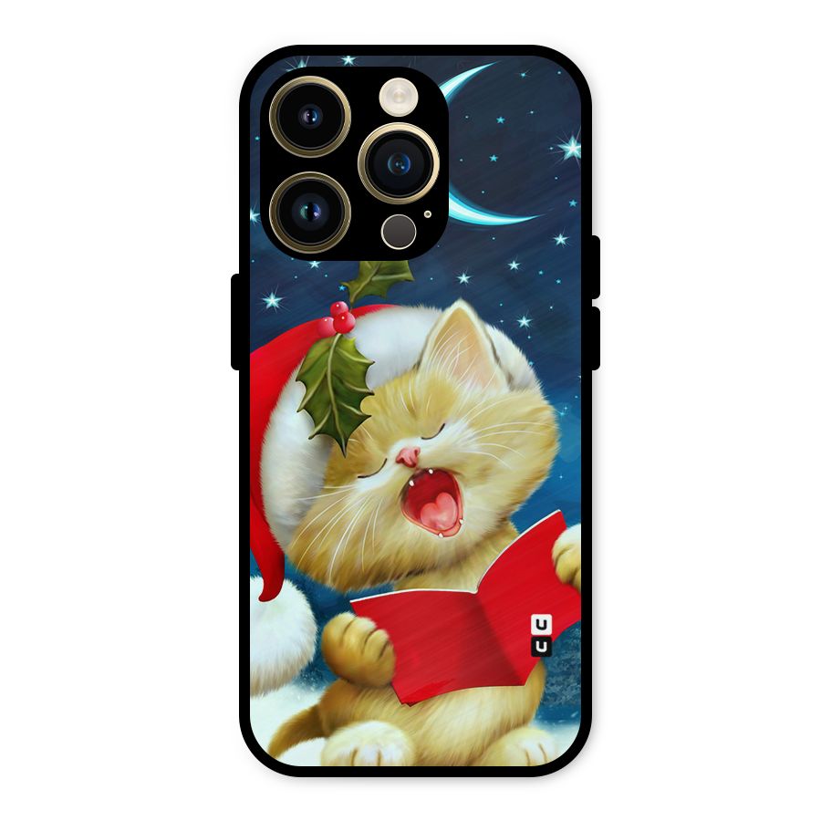 Christmas Cat Metal Back Case for iPhone 14 Pro