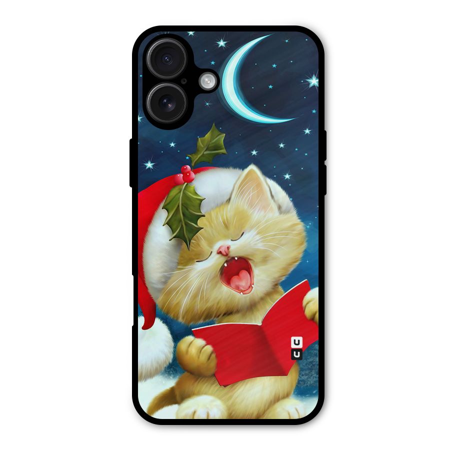 Christmas Cat Metal Back Case for iPhone 16 Plus
