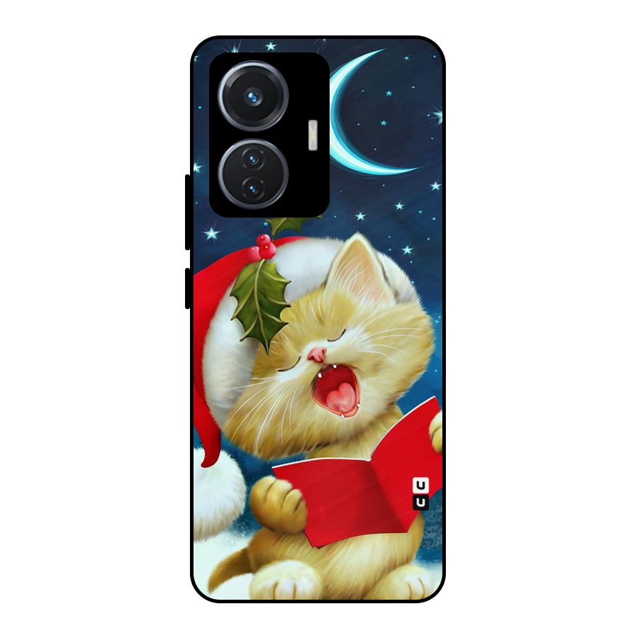 Christmas Cat Metal Back Case for iQOO Z6 44W