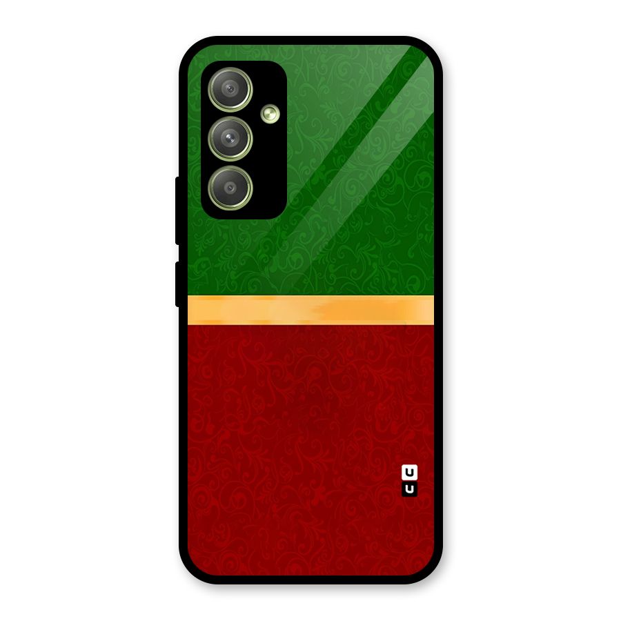 Christmas Colors Stripe Glass Back Case for Galaxy A54