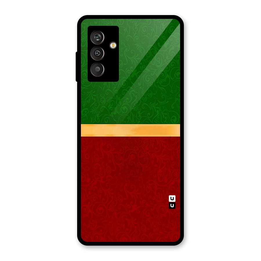 Christmas Colors Stripe Glass Back Case for Galaxy M13