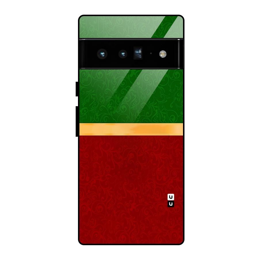 Christmas Colors Stripe Glass Back Case for Google Pixel 6 Pro