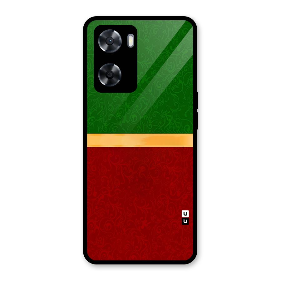 Christmas Colors Stripe Glass Back Case for OnePlus Nord N20 SE