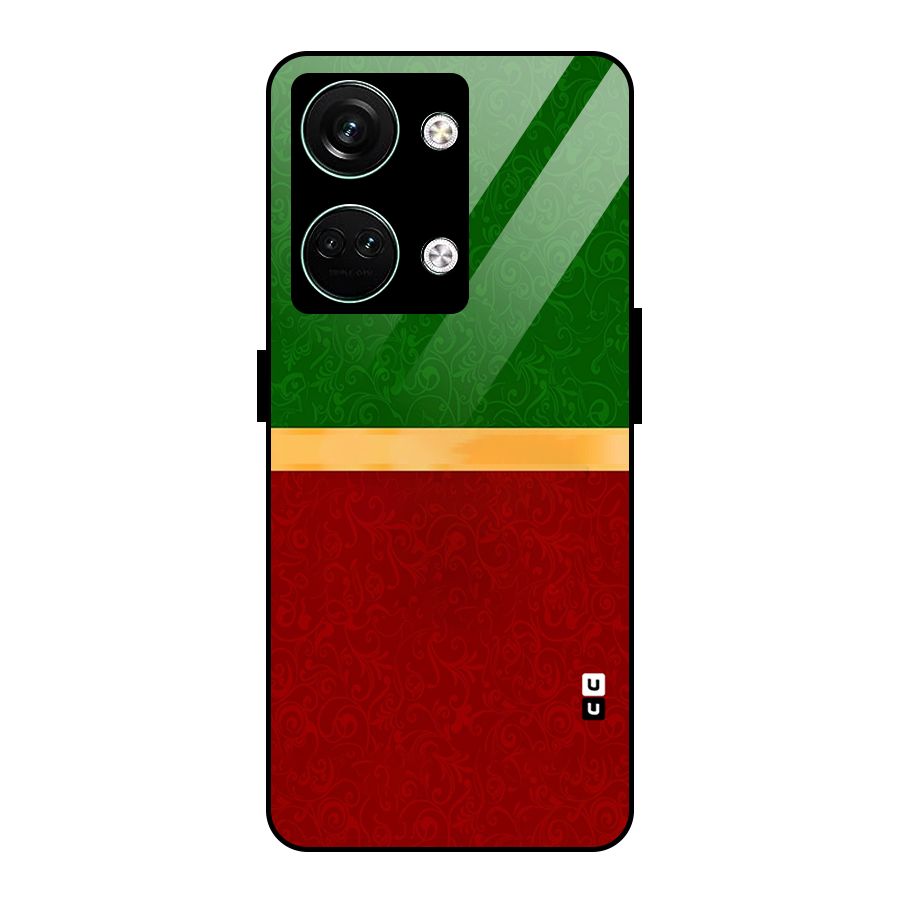 Christmas Colors Stripe Glass Back Case for Oneplus Nord 3