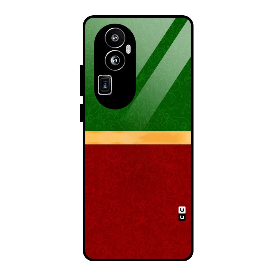 Christmas Colors Stripe Glass Back Case for Oppo Reno10 Pro Plus