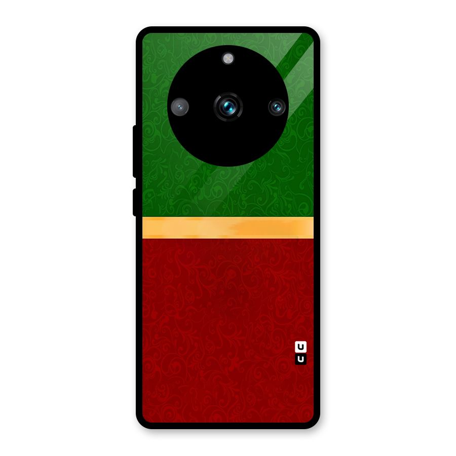 Christmas Colors Stripe Glass Back Case for Realme 11 Pro