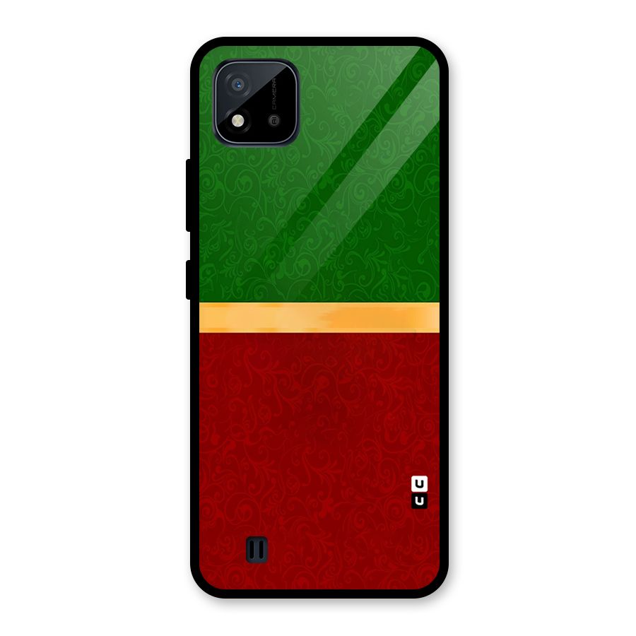Christmas Colors Stripe Glass Back Case for Realme C11 2021