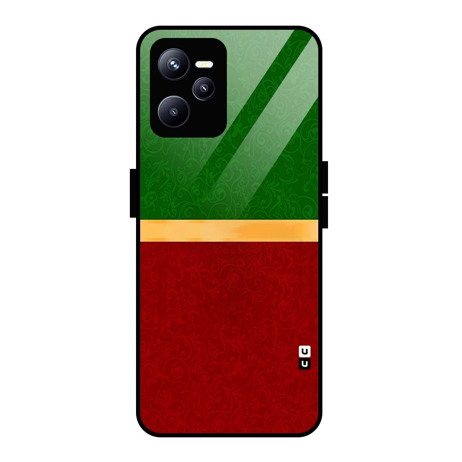 Christmas Colors Stripe Glass Back Case for Realme C35
