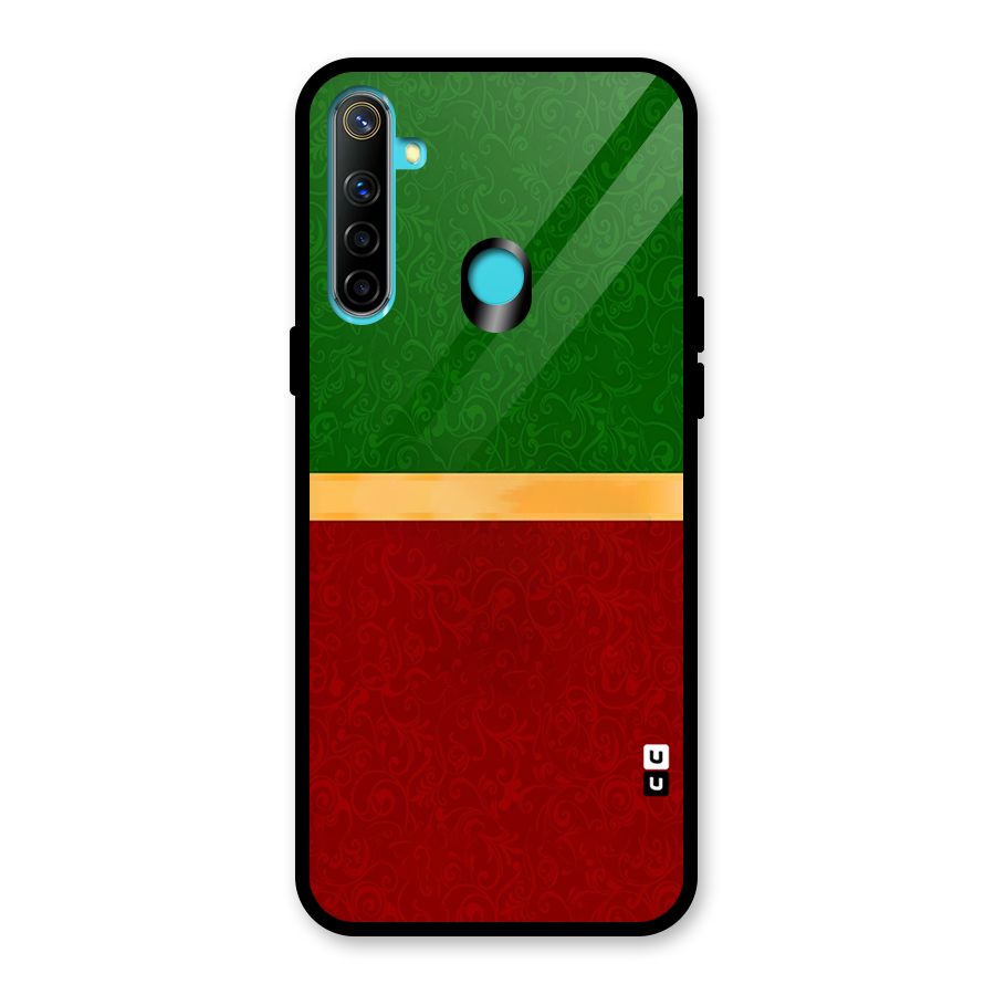 Christmas Colors Stripe Glass Back Case for Realme Narzo 10