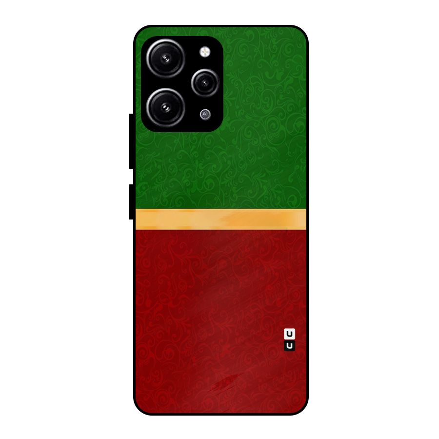 Christmas Colors Stripe Glass Back Case for Redmi 12 4G