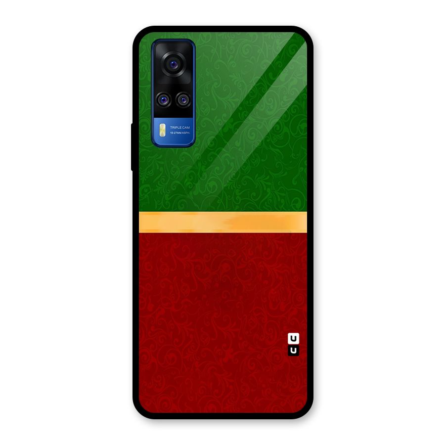 Christmas Colors Stripe Glass Back Case for Vivo Y31