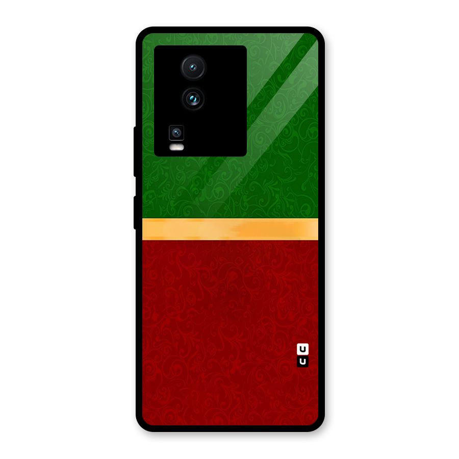 Christmas Colors Stripe Glass Back Case for Vivo iQOO Neo 7 Pro