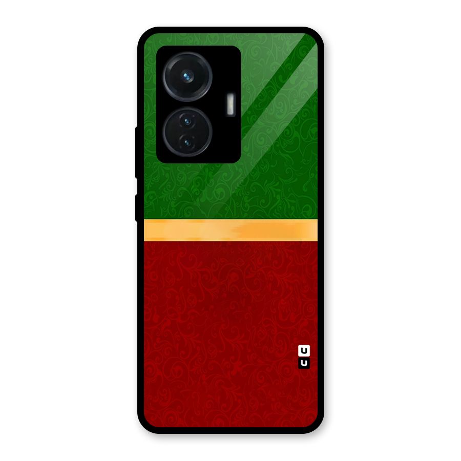 Christmas Colors Stripe Glass Back Case for iQOO Z6 44W