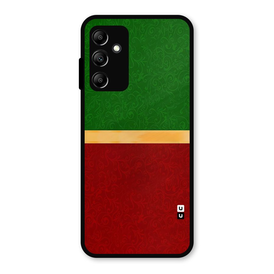 Christmas Colors Stripe Metal Back Case for Galaxy A14 5G
