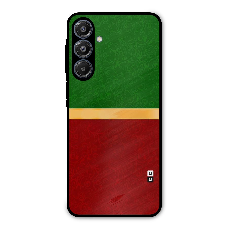 Christmas Colors Stripe Metal Back Case for Galaxy A16 5G