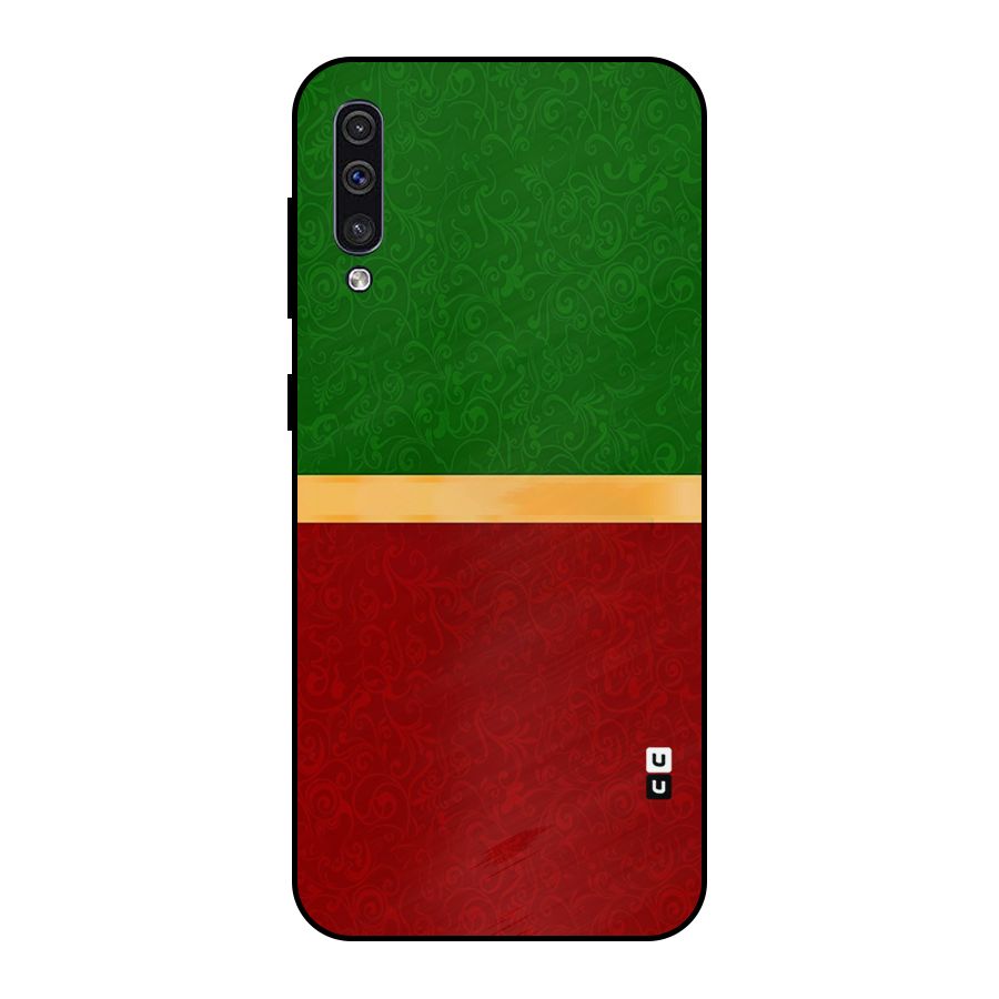 Christmas Colors Stripe Metal Back Case for Galaxy A30s