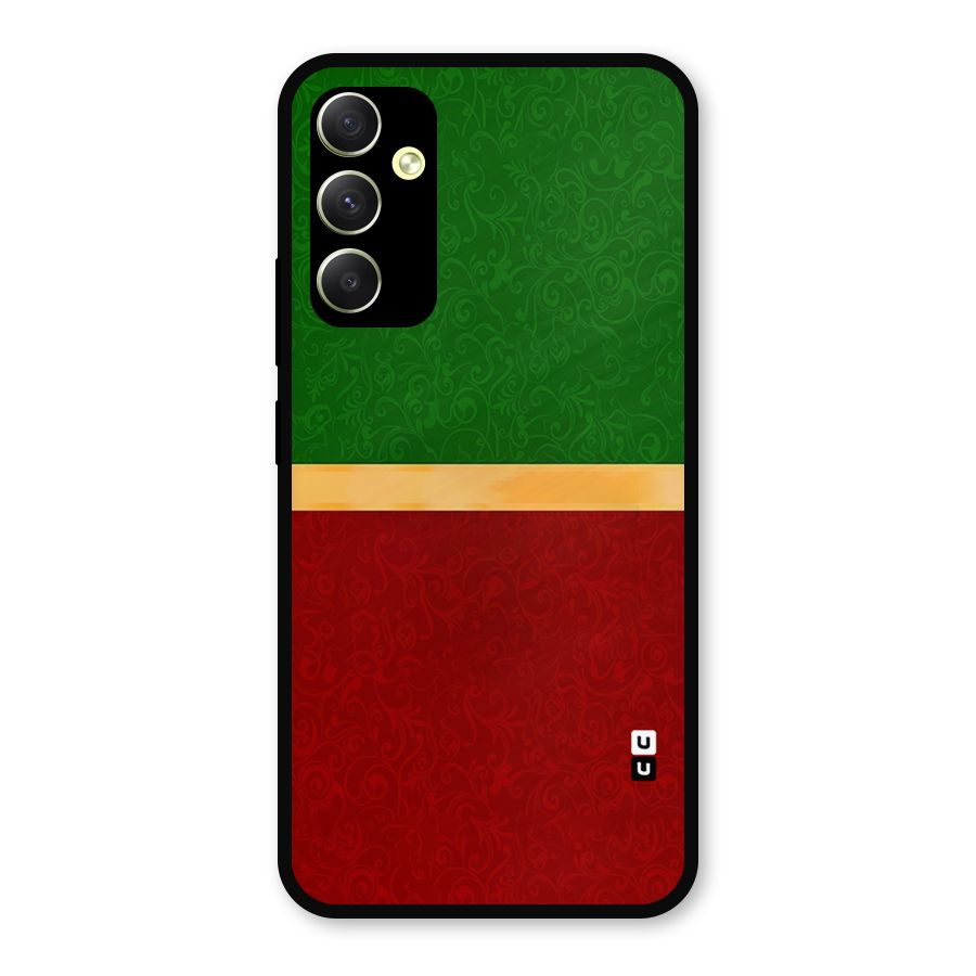 Christmas Colors Stripe Metal Back Case for Galaxy A34
