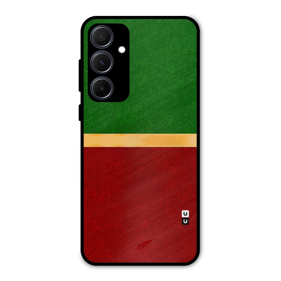 Christmas Colors Stripe Metal Back Case for Galaxy A35