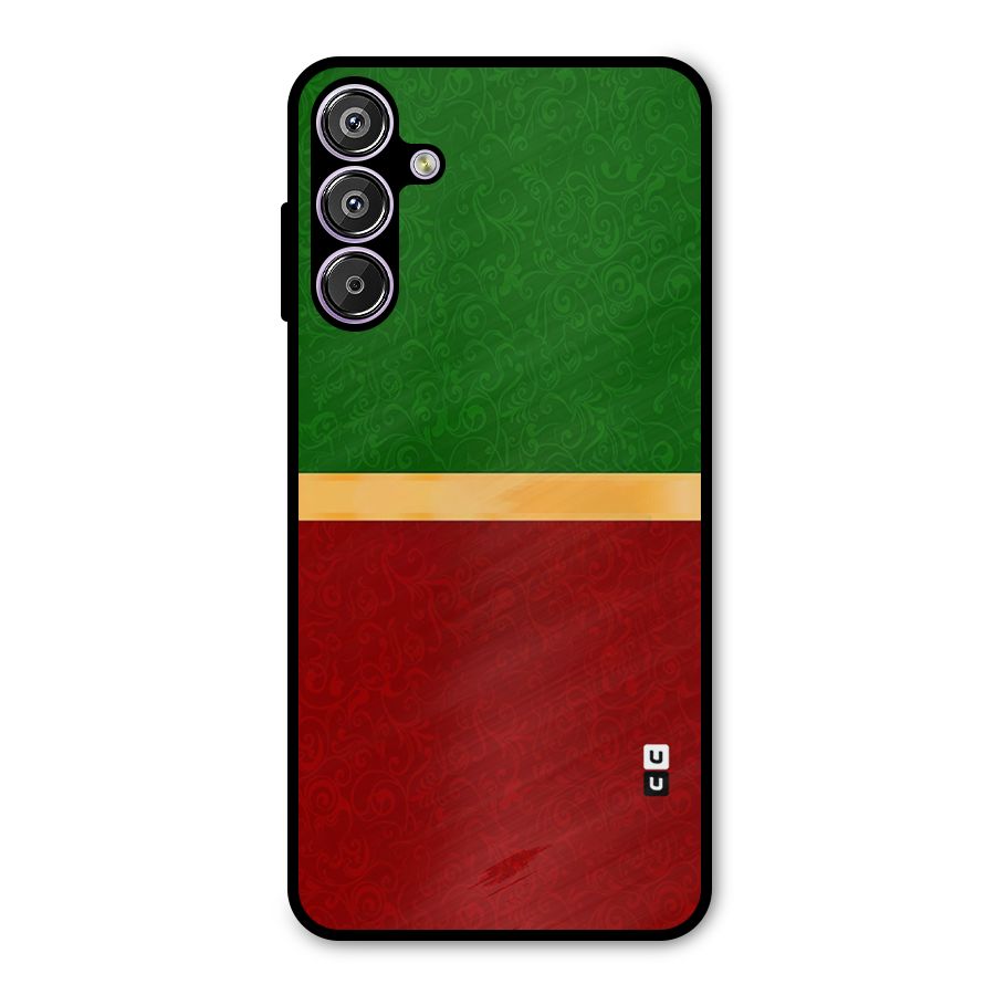 Christmas Colors Stripe Metal Back Case for Galaxy M15