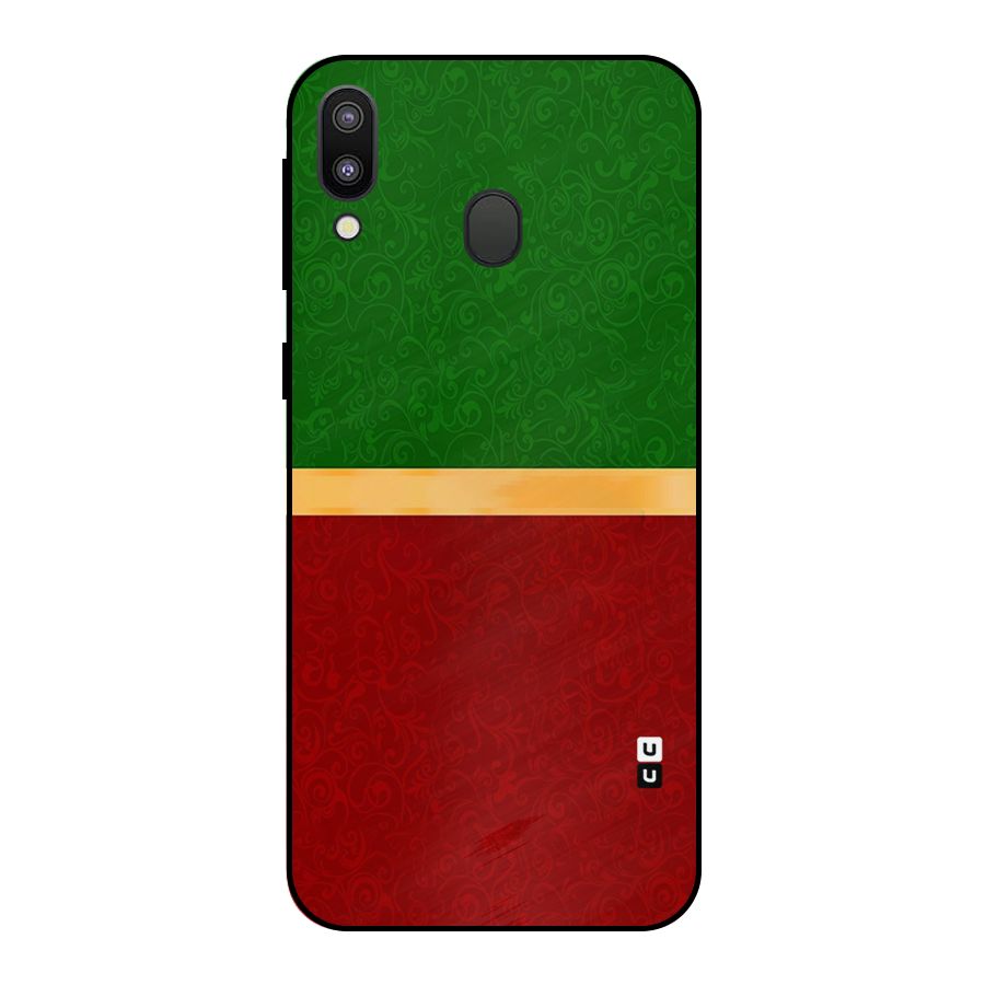Christmas Colors Stripe Metal Back Case for Galaxy M20