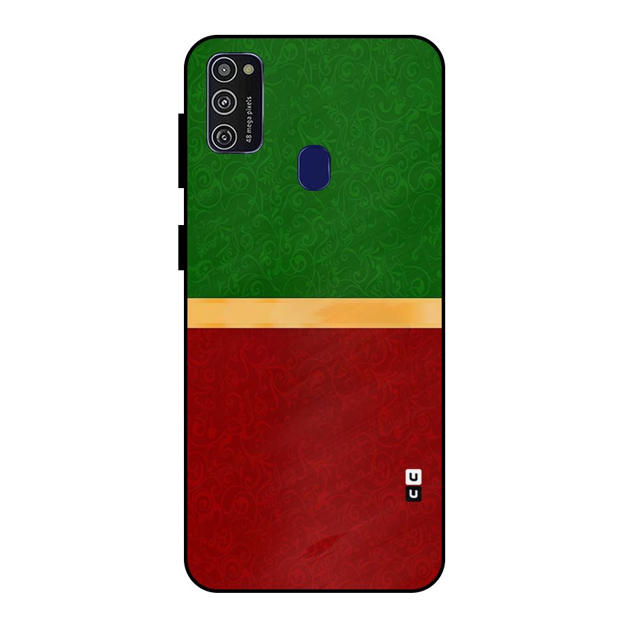 Christmas Colors Stripe Metal Back Case for Galaxy M30s