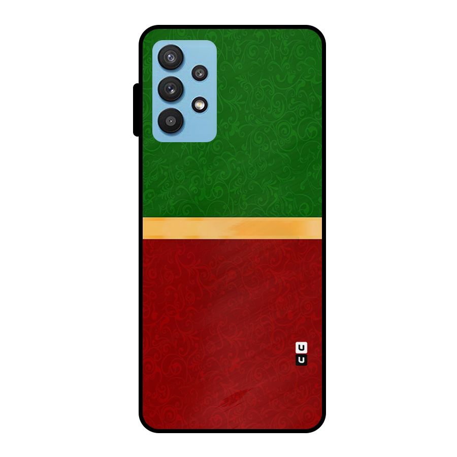 Christmas Colors Stripe Metal Back Case for Galaxy M32 5G