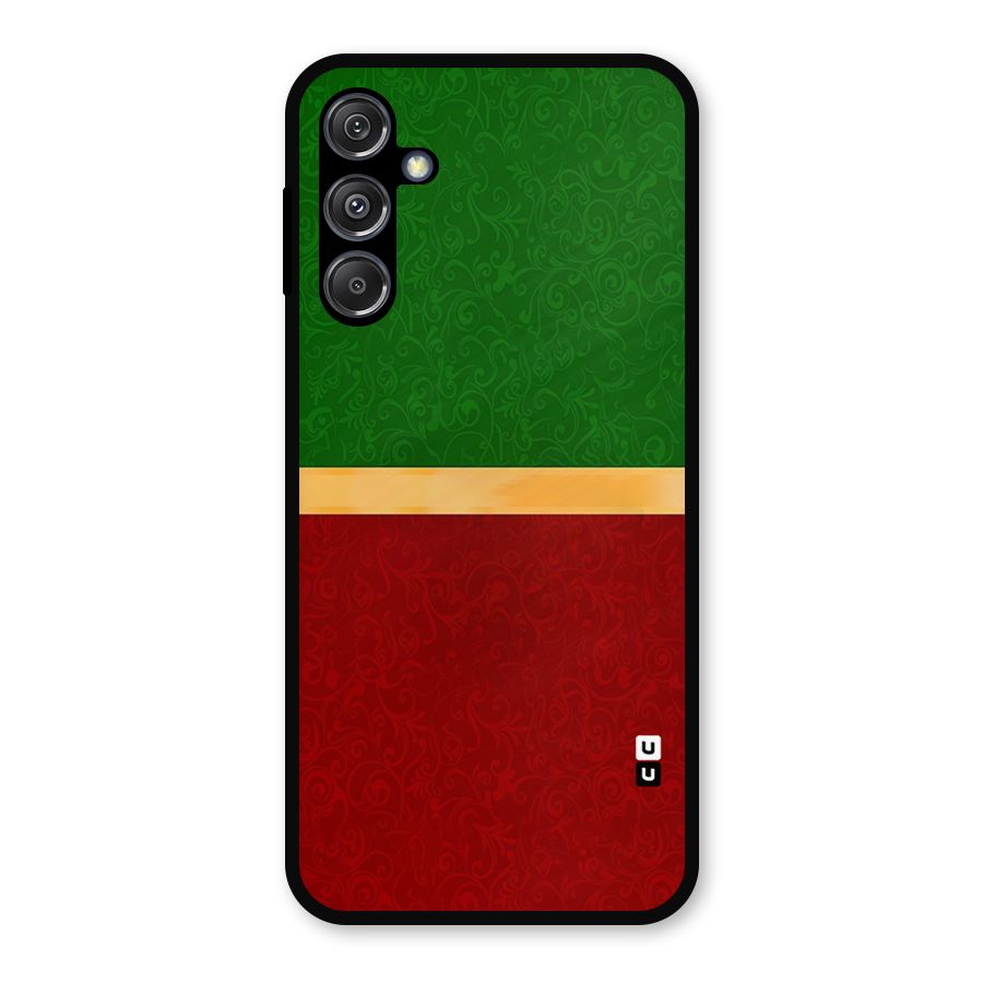 Christmas Colors Stripe Metal Back Case for Galaxy M34 5G