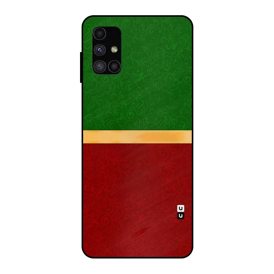 Christmas Colors Stripe Metal Back Case for Galaxy M51