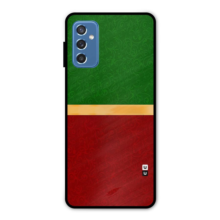 Christmas Colors Stripe Metal Back Case for Galaxy M52 5G