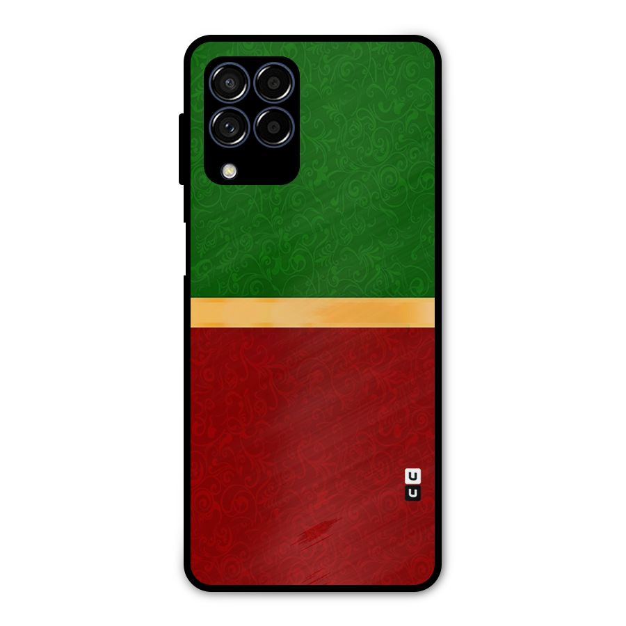 Christmas Colors Stripe Metal Back Case for Galaxy M53 5G
