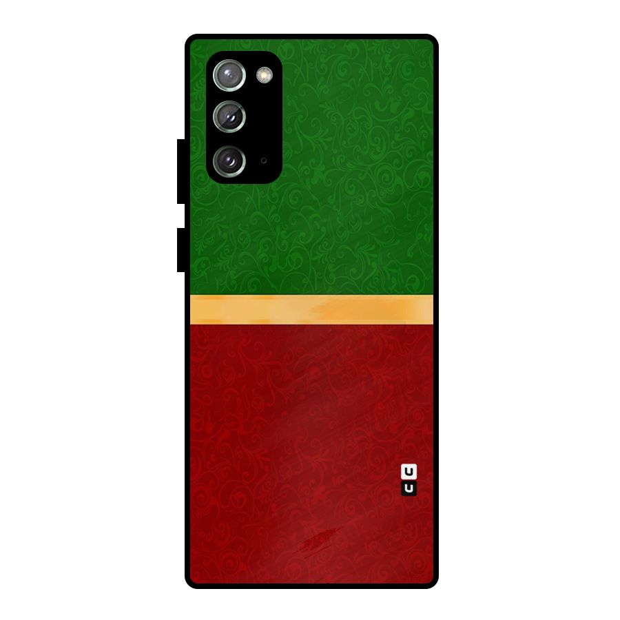 Christmas Colors Stripe Metal Back Case for Galaxy Note 20