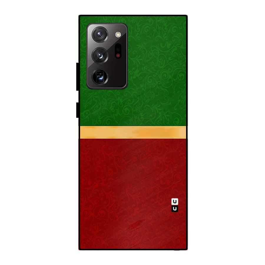 Christmas Colors Stripe Metal Back Case for Galaxy Note 20 Ultra