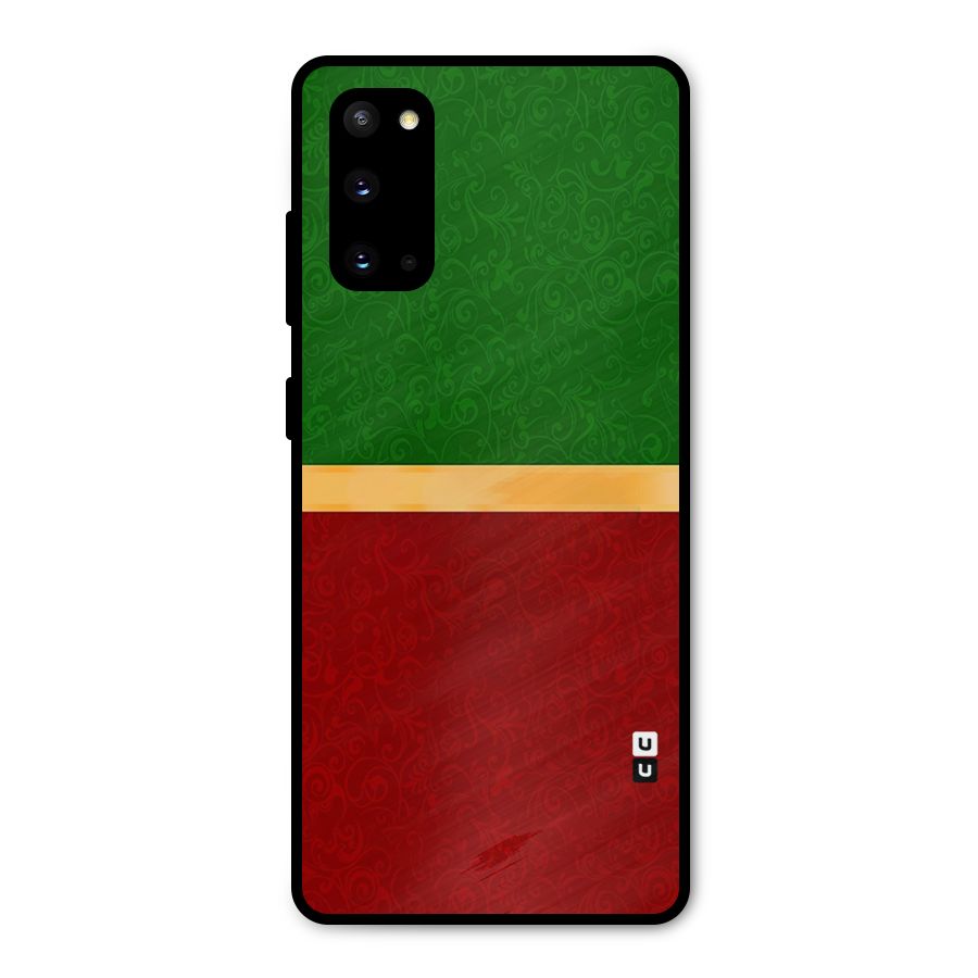 Christmas Colors Stripe Metal Back Case for Galaxy S20