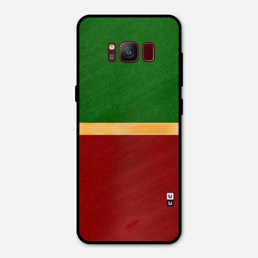 Christmas Colors Stripe Metal Back Case for Galaxy S8