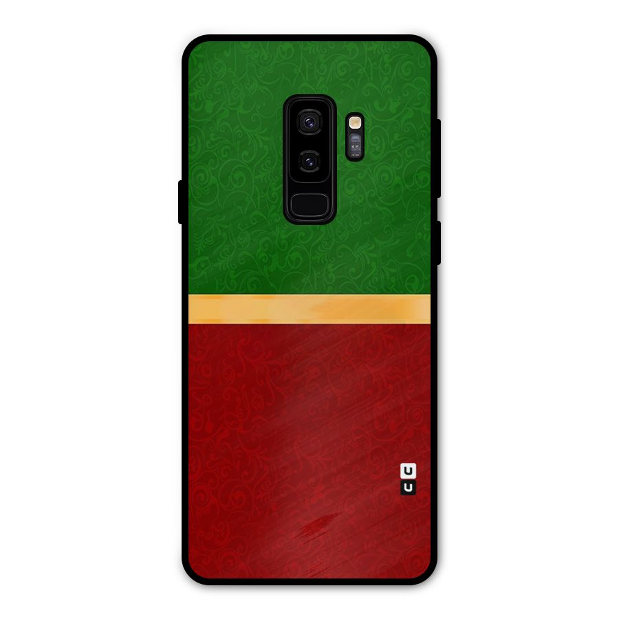 Christmas Colors Stripe Metal Back Case for Galaxy S9 Plus