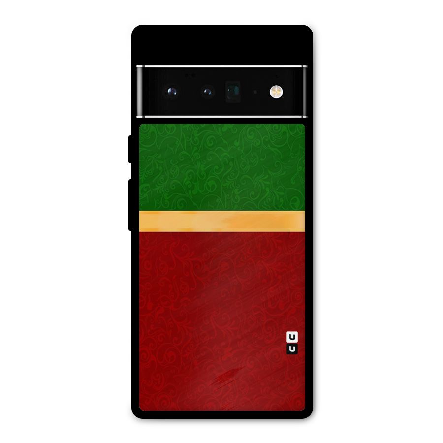 Christmas Colors Stripe Metal Back Case for Google Pixel 6 Pro