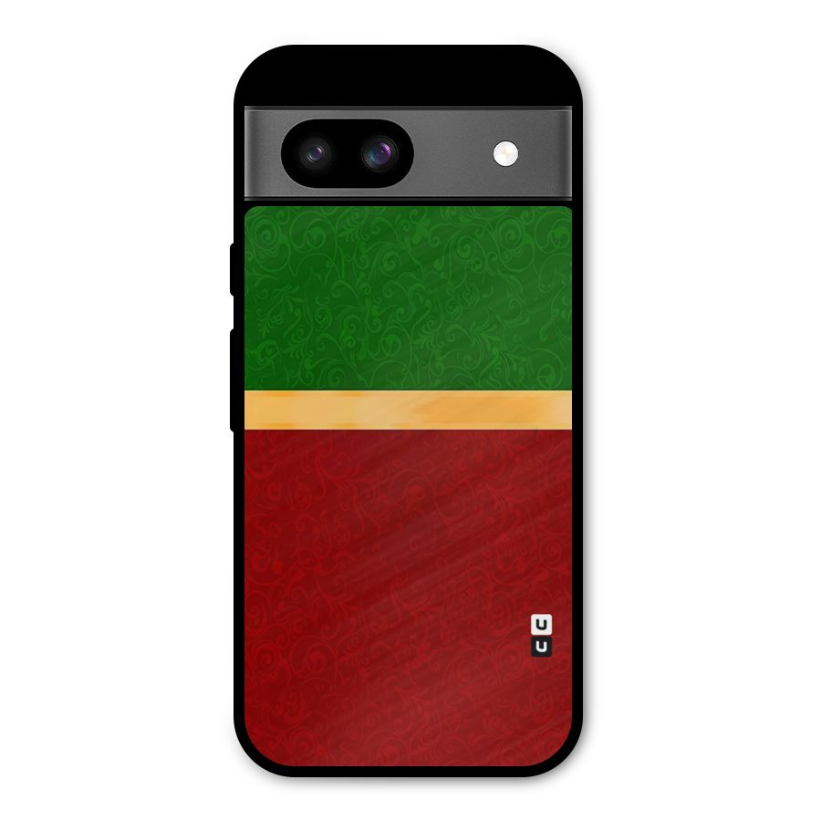 Christmas Colors Stripe Metal Back Case for Google Pixel 8a
