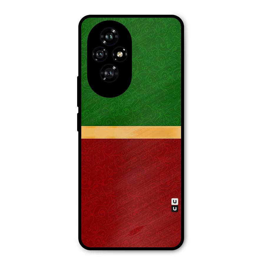 Christmas Colors Stripe Metal Back Case for Honor 200