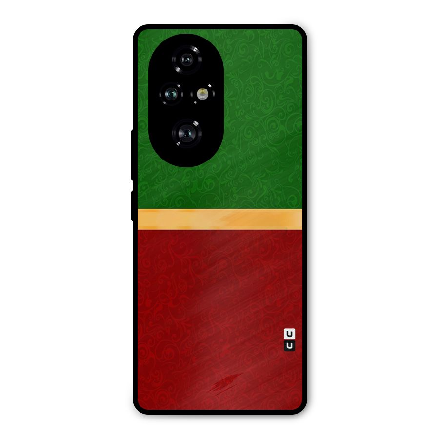 Christmas Colors Stripe Metal Back Case for Honor 200 Pro