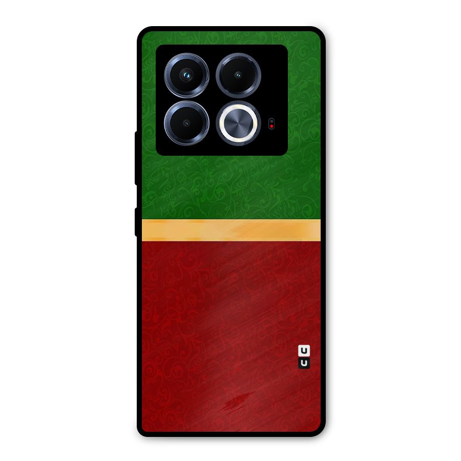 Christmas Colors Stripe Metal Back Case for Infinix Note 40 5G