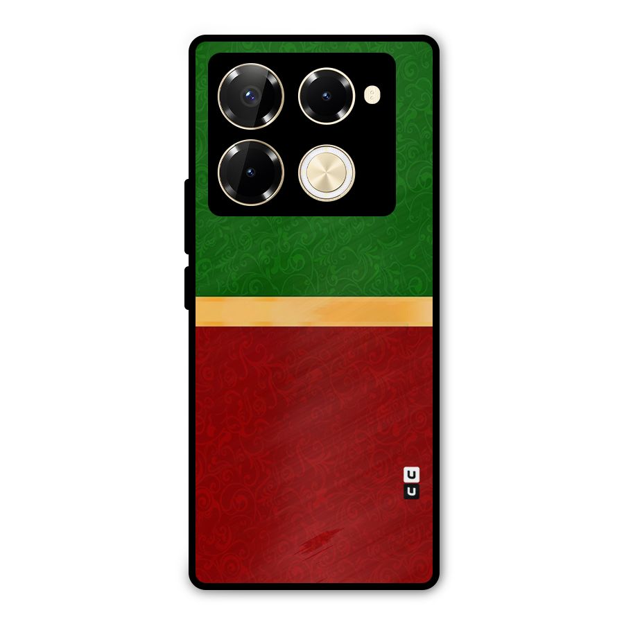 Christmas Colors Stripe Metal Back Case for Infinix Note 40 Pro
