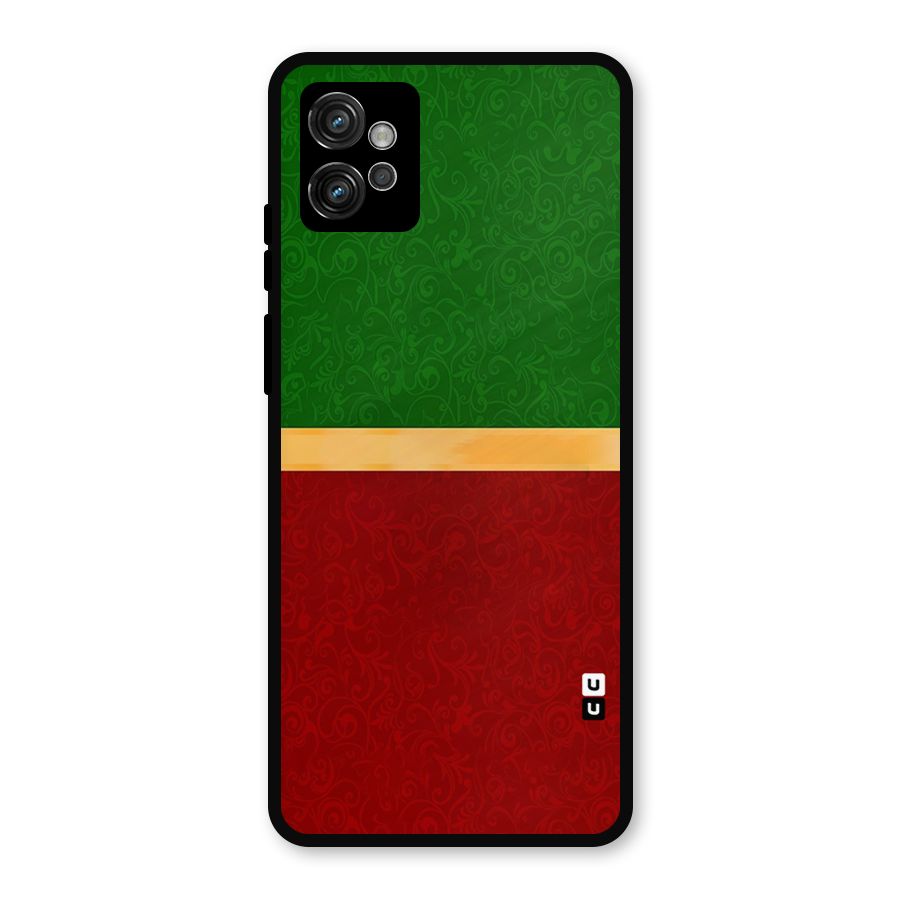Christmas Colors Stripe Metal Back Case for Moto G32