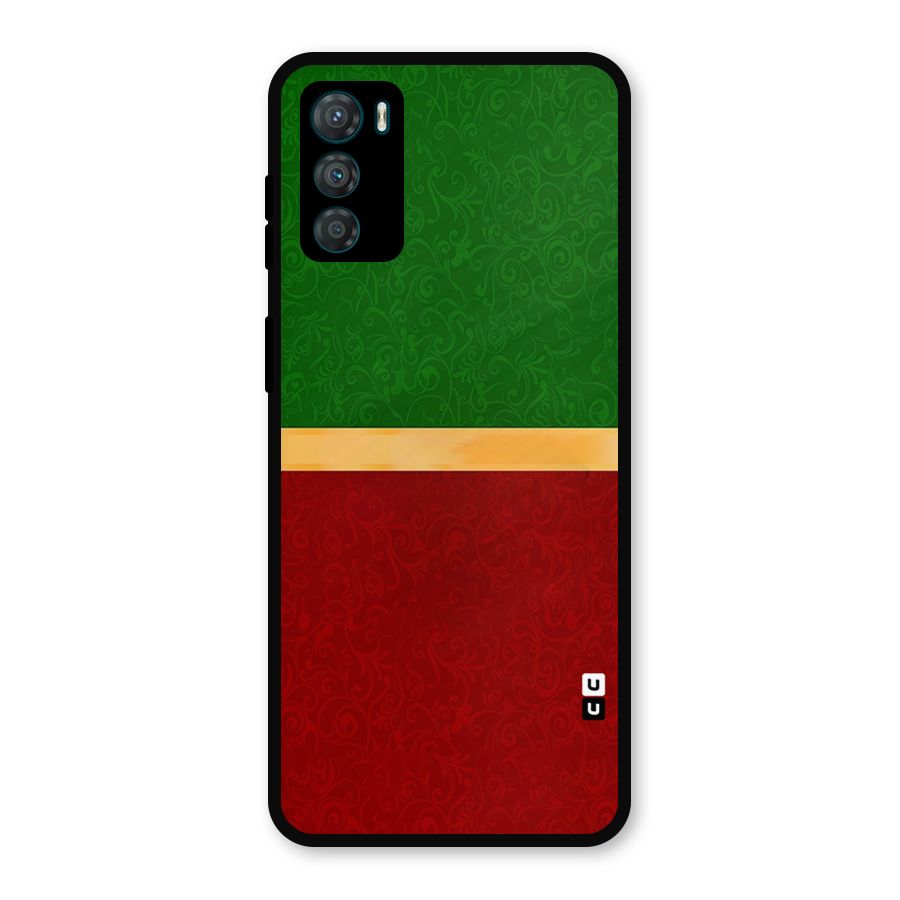Christmas Colors Stripe Metal Back Case for Moto G42
