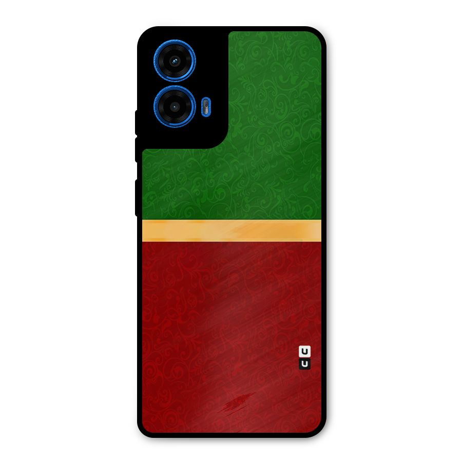 Christmas Colors Stripe Metal Back Case for Moto G45