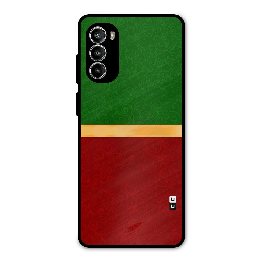 Christmas Colors Stripe Metal Back Case for Moto G52
