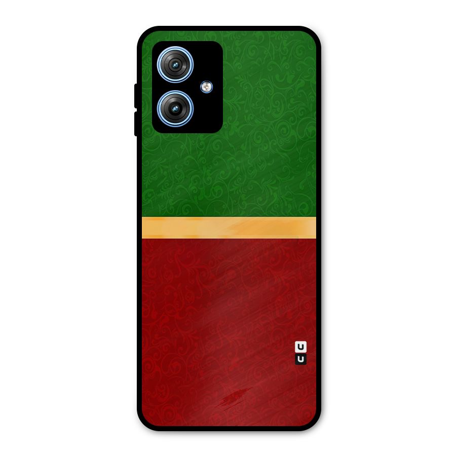 Christmas Colors Stripe Metal Back Case for Moto G54